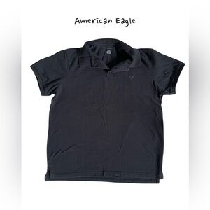 American Eagle Mens Polo Shirt Faded Black